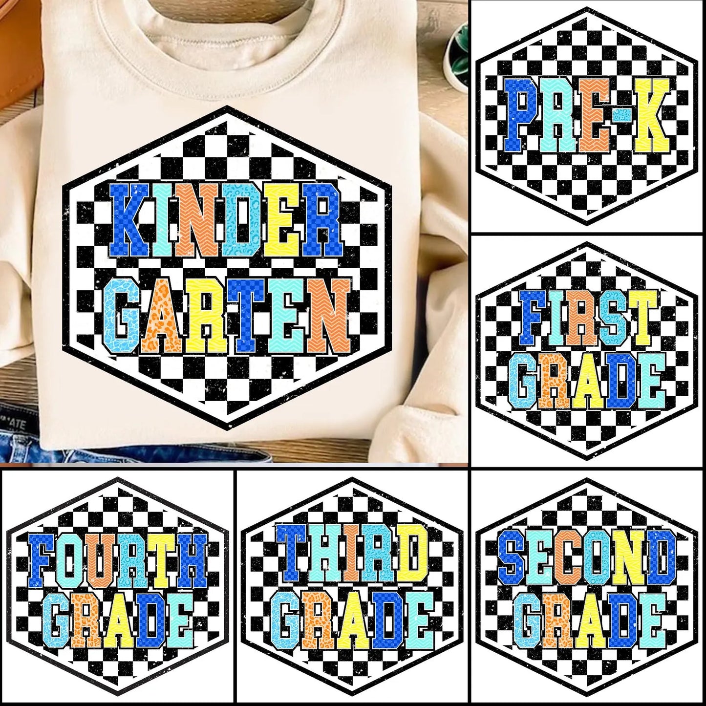 Boys Checkered Grade Tee